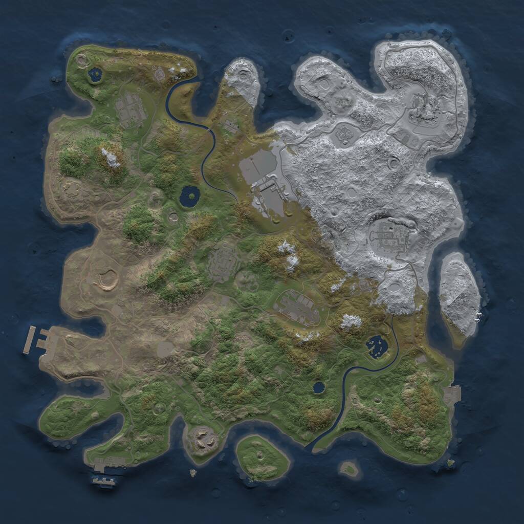 Rust Map: Procedural Map, Size: 3700, Seed: 221, 15 Monuments