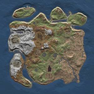 Thumbnail Rust Map: Procedural Map, Size: 3500, Seed: 130, 14 Monuments