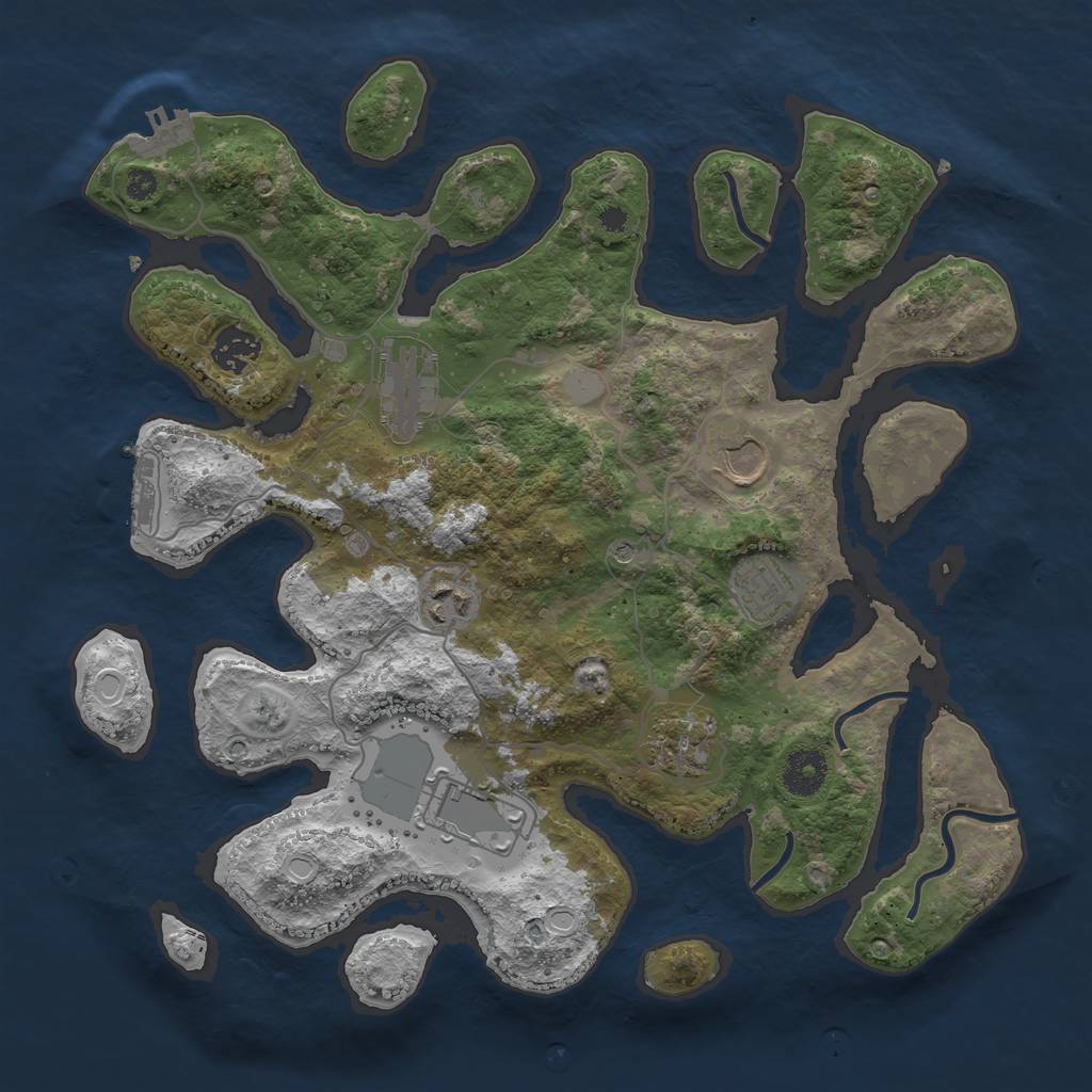 Rust Map: Procedural Map, Size: 3550, Seed: 572273, 15 Monuments