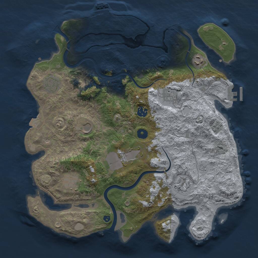 Rust Map: Procedural Map, Size: 3700, Seed: 795991997, 15 Monuments
