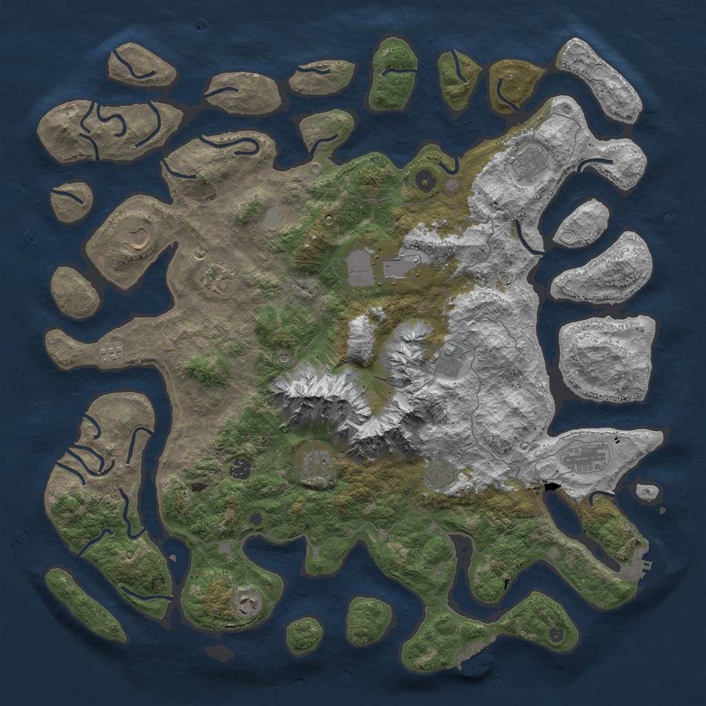 Rust Map: Procedural Map, Size: 5000, Seed: 3875337, 19 Monuments