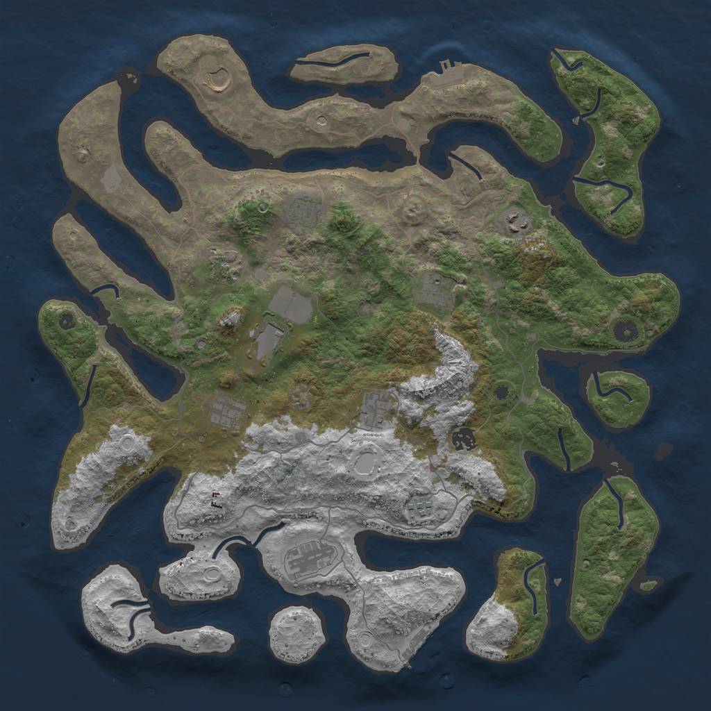 Rust Map: Procedural Map, Size: 4500, Seed: 86753230, 19 Monuments