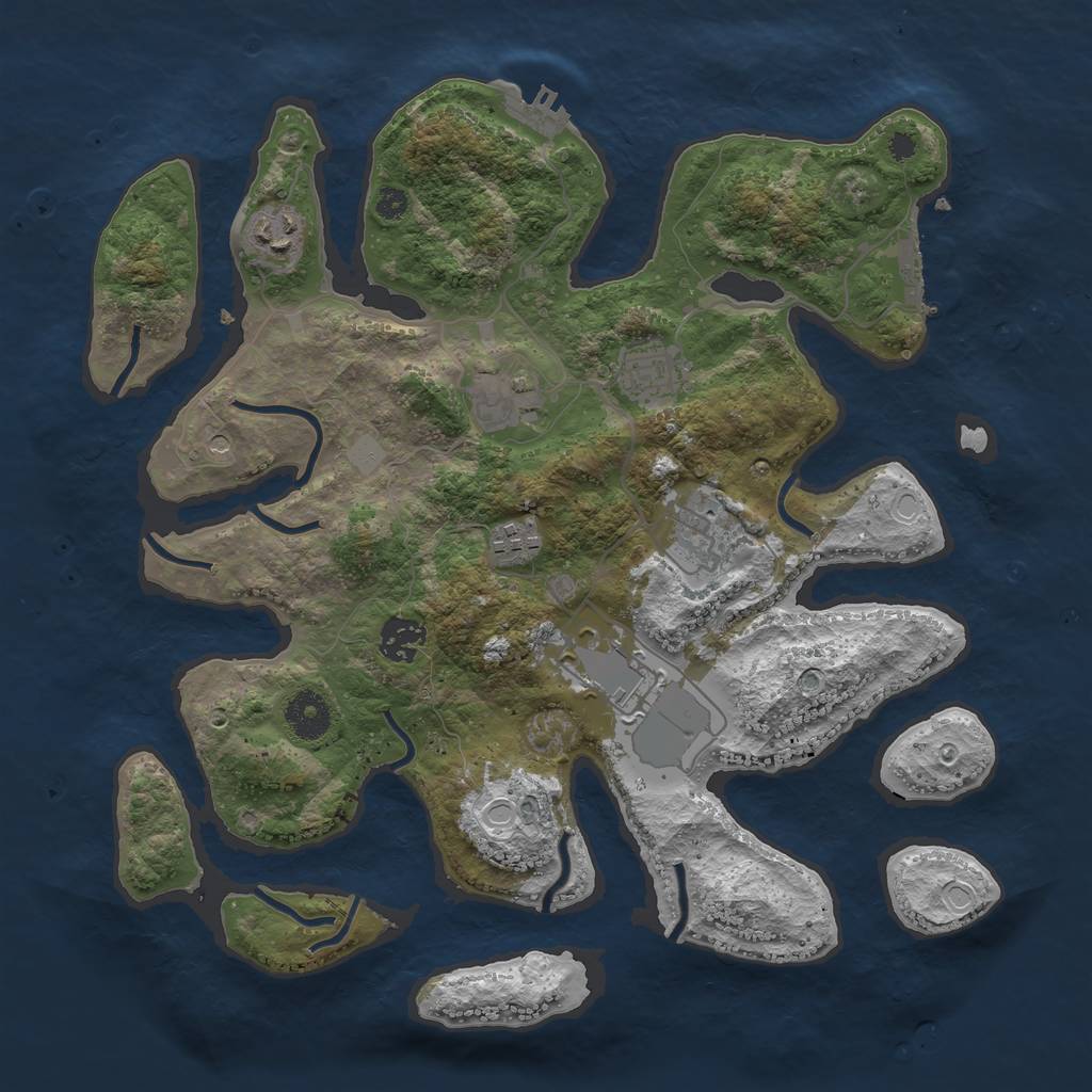 Rust Map: Procedural Map, Size: 3550, Seed: 438243, 15 Monuments