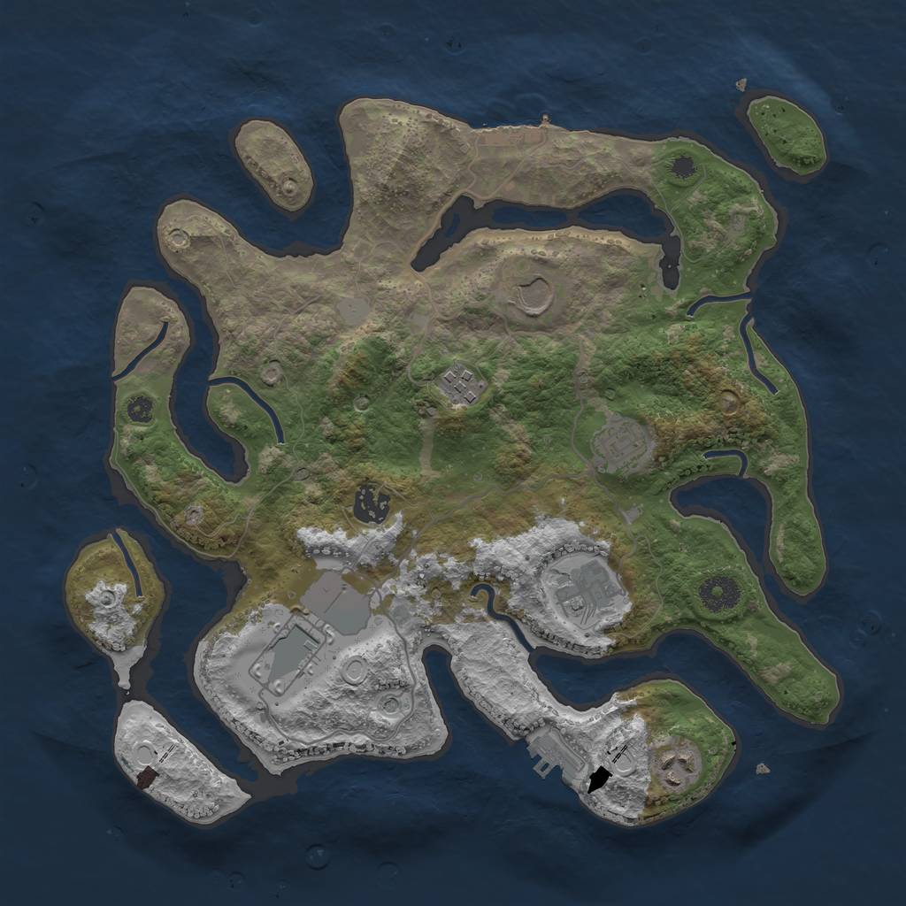 Rust Map: Procedural Map, Size: 3550, Seed: 275992, 15 Monuments