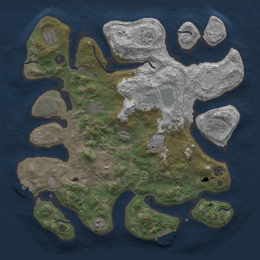 Rust Map: Procedural Map, Size: 4000, Seed: 1794626533, 19 Monuments