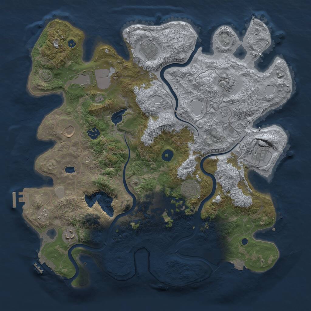 Rust Map: Procedural Map, Size: 4000, Seed: 1794626533, 16 Monuments