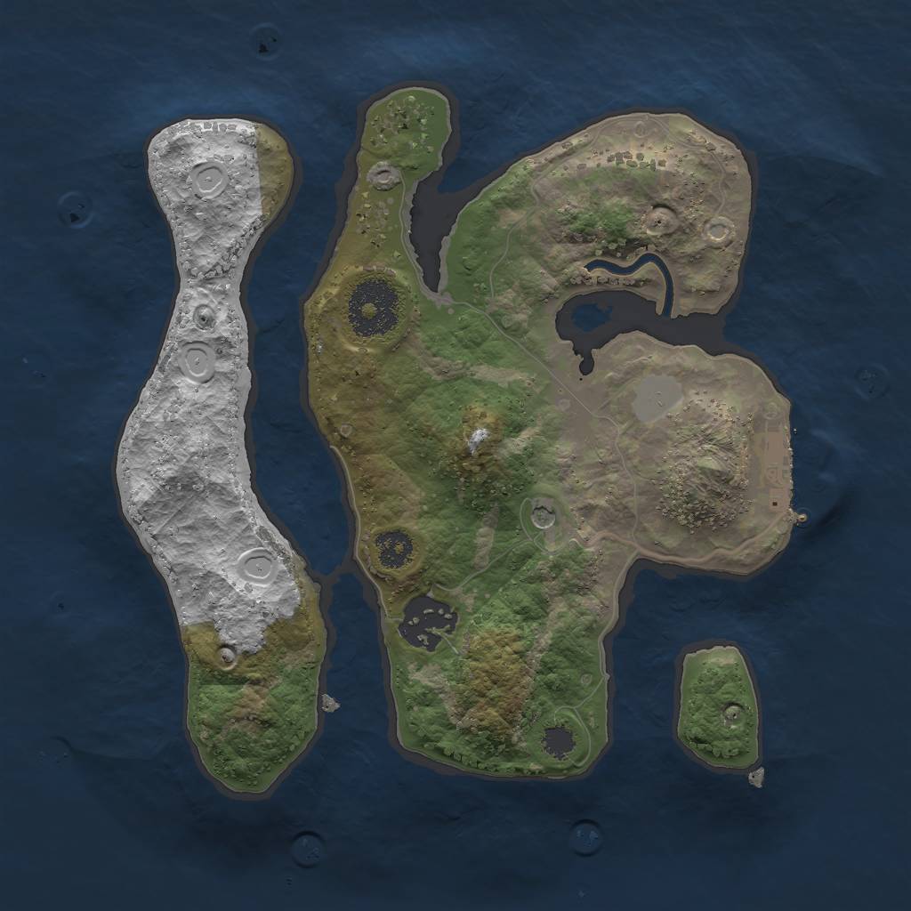 Rust Map: Procedural Map, Size: 2500, Seed: 1377877439, 8 Monuments