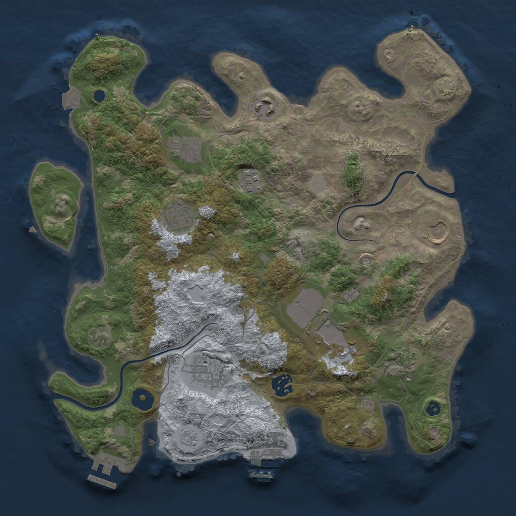Rust Map: Procedural Map, Size: 3550, Seed: 35348, 15 Monuments