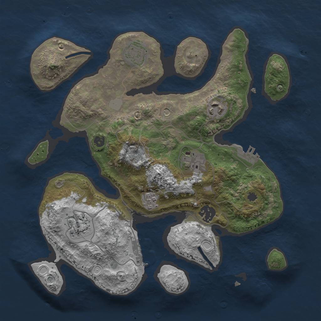 Rust Map: Procedural Map, Size: 3000, Seed: 1035937378, 14 Monuments