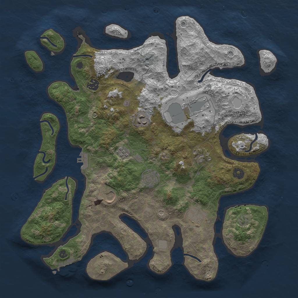 Rust Map: Procedural Map, Size: 3850, Seed: 45750, 16 Monuments