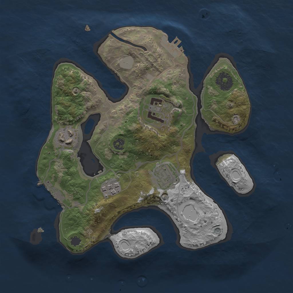 Rust Map: Procedural Map, Size: 2500, Seed: 1594650473, 11 Monuments