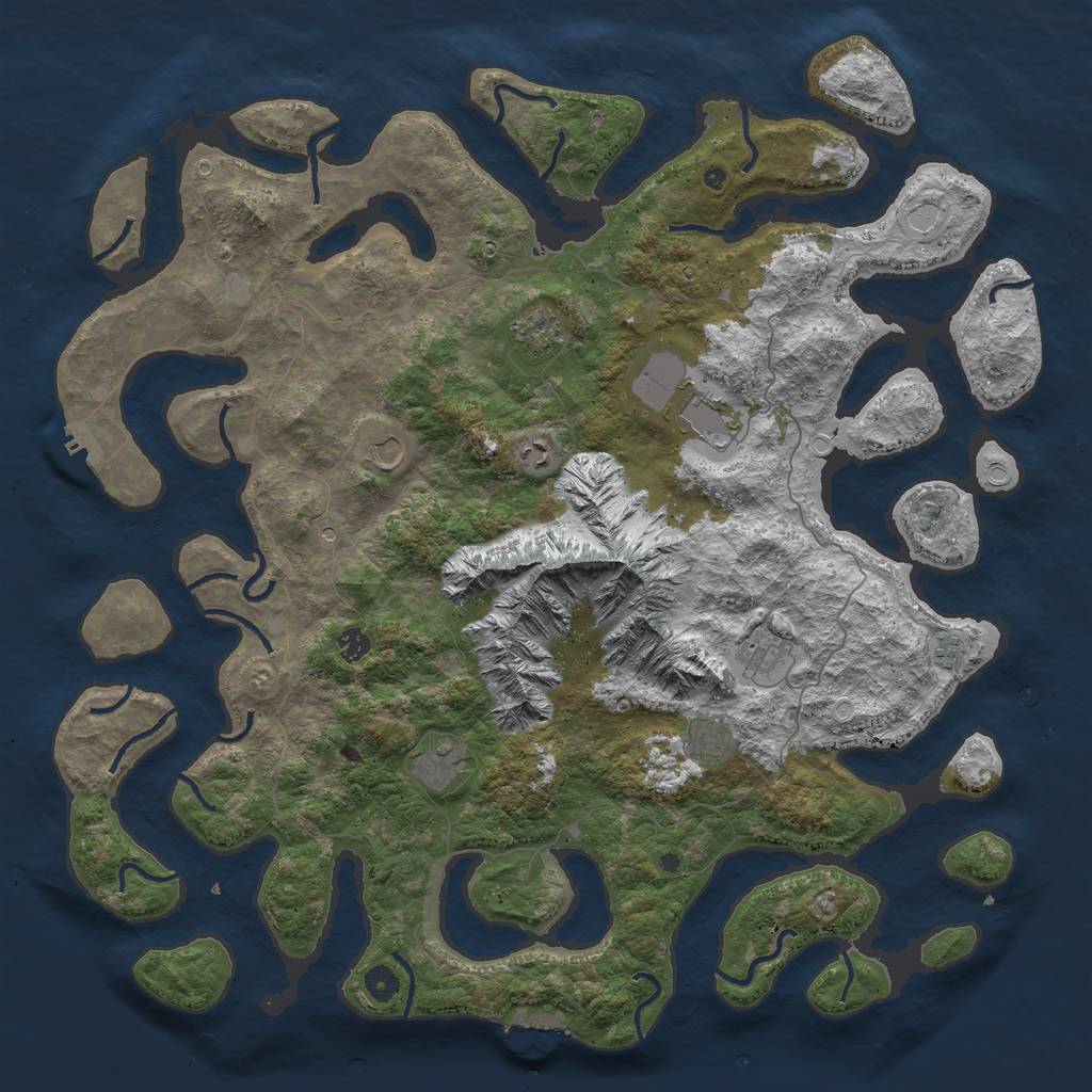 Rust Map: Procedural Map, Size: 5000, Seed: 4121995, 17 Monuments