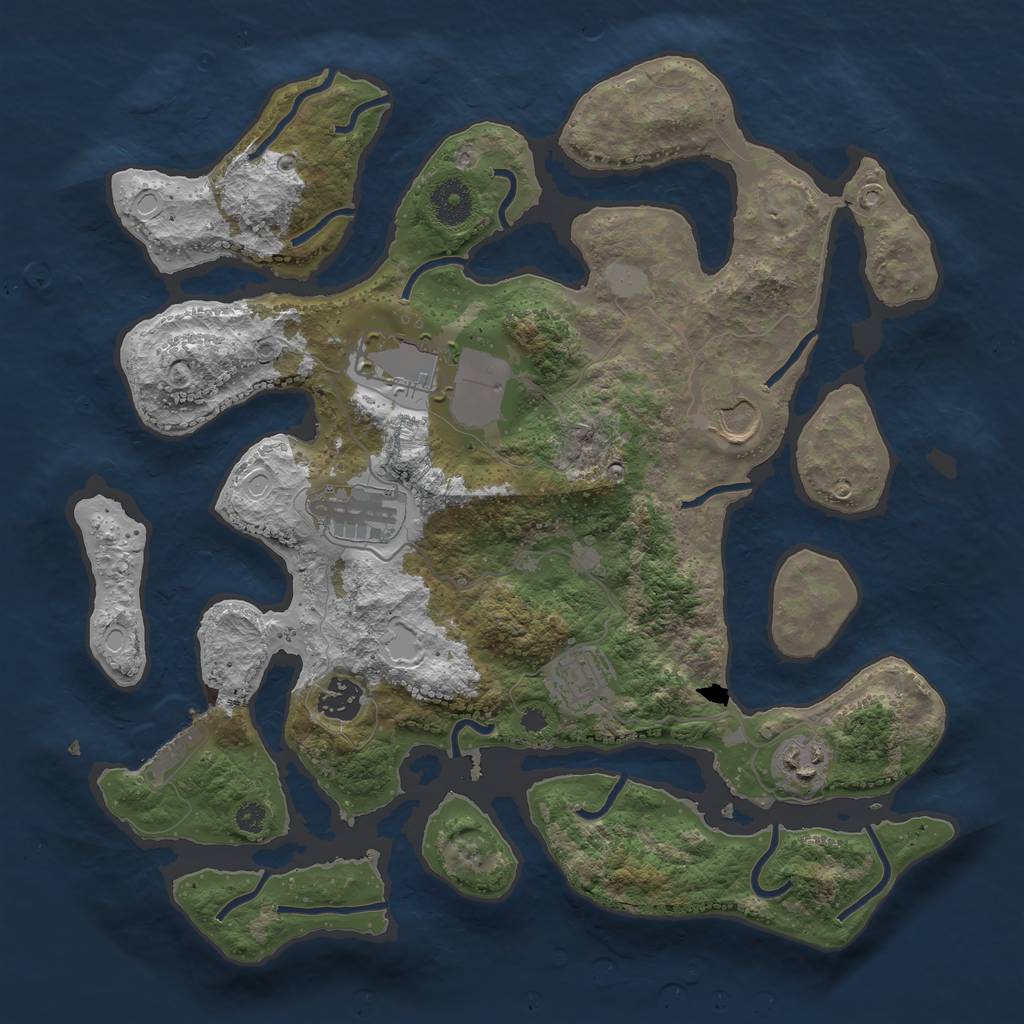 Rust Map: Procedural Map, Size: 3550, Seed: 495077, 12 Monuments