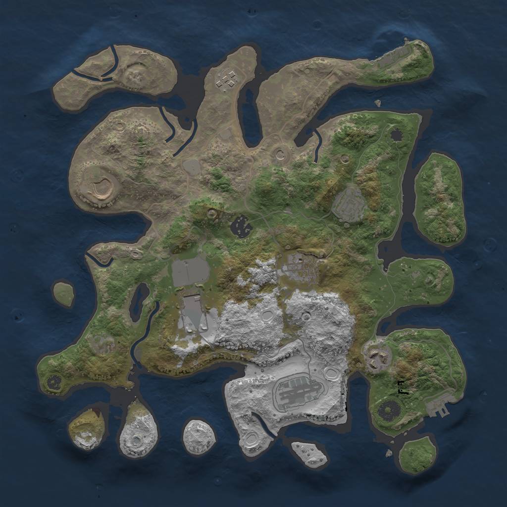 Rust Map: Procedural Map, Size: 3550, Seed: 344434, 16 Monuments