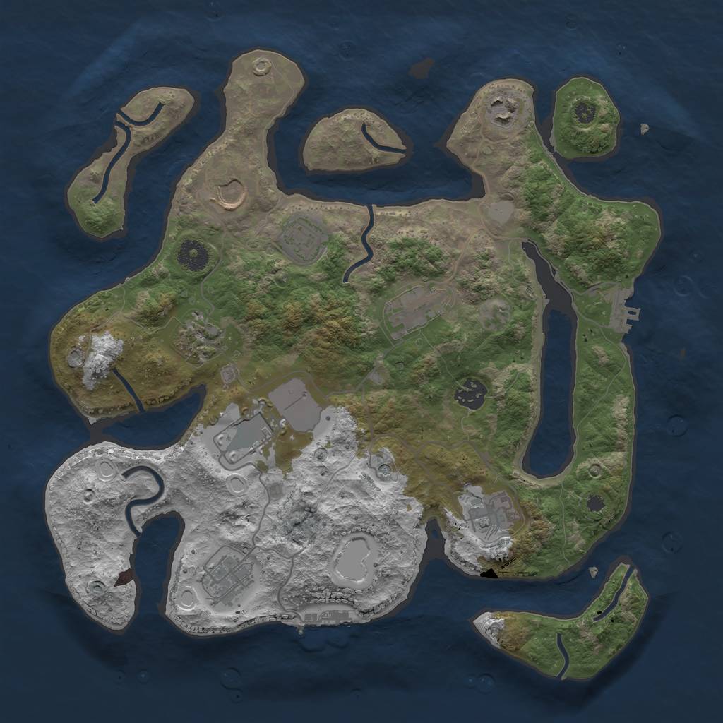 Rust Map: Procedural Map, Size: 3550, Seed: 372203, 17 Monuments