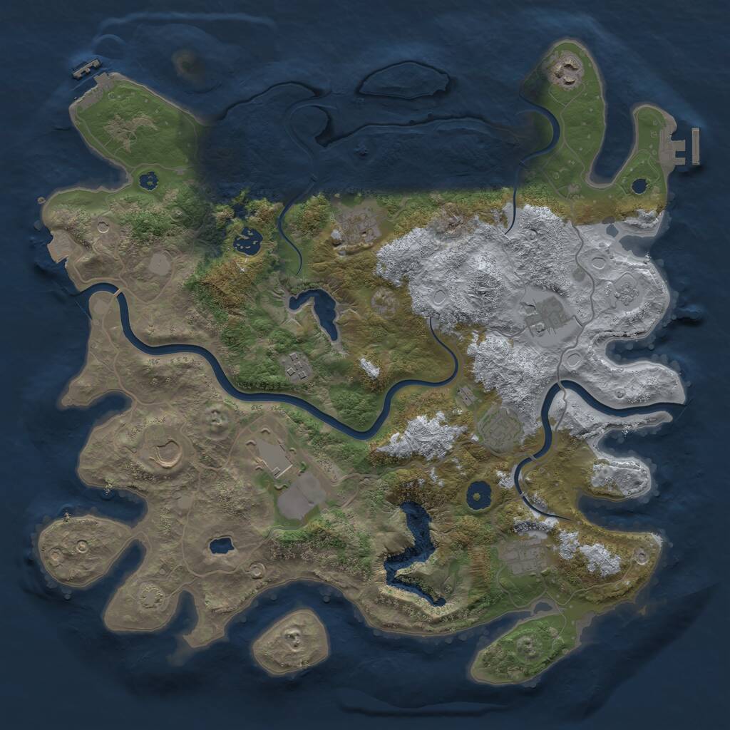 Rust Map: Procedural Map, Size: 4000, Seed: 55532, 15 Monuments