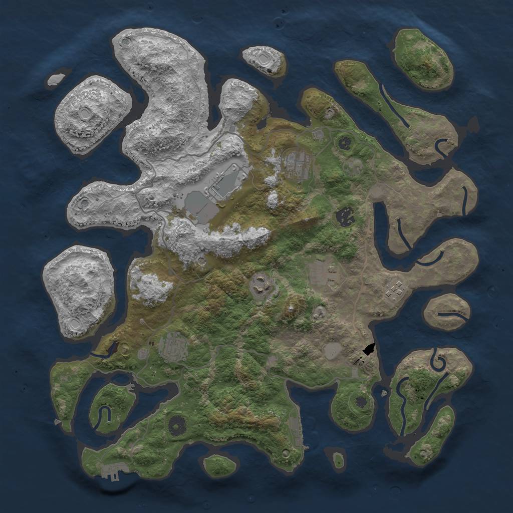 Rust Map: Procedural Map, Size: 4000, Seed: 855771, 15 Monuments