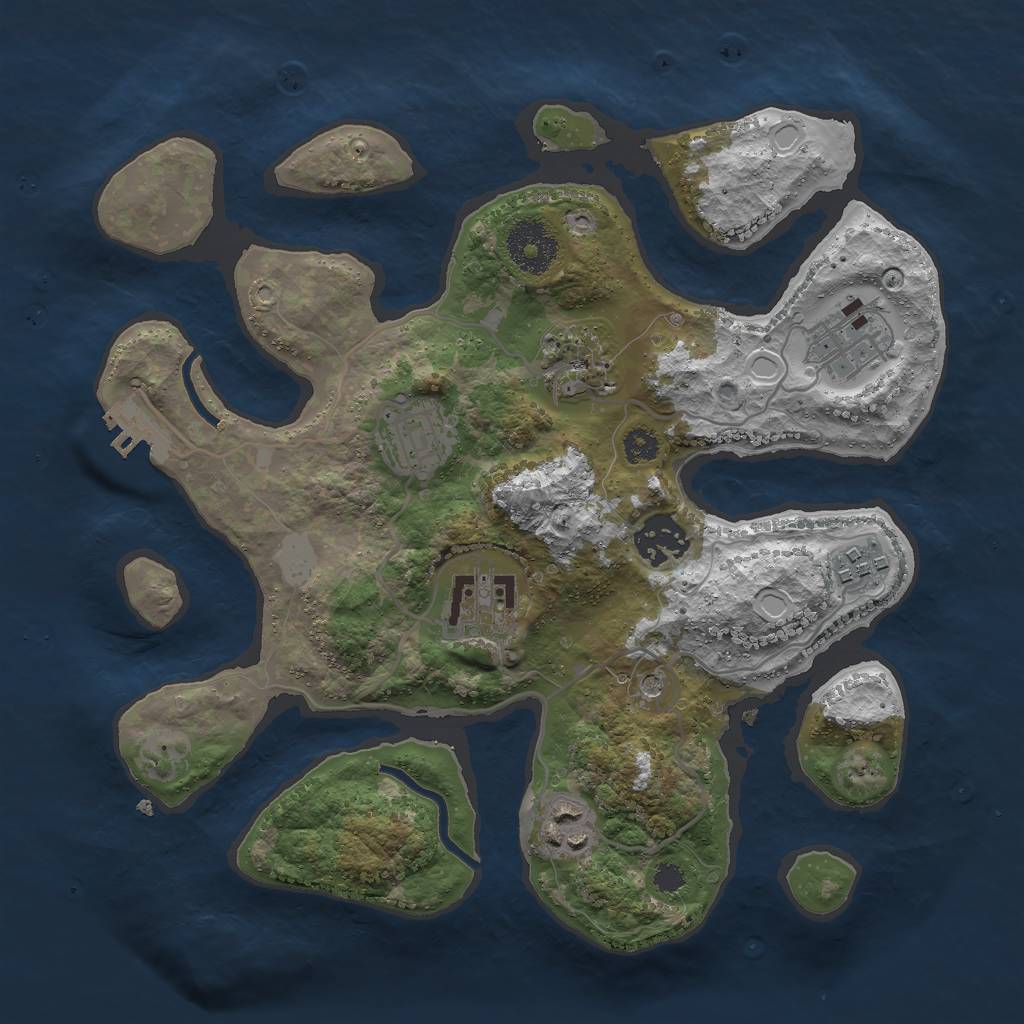 Rust Map: Procedural Map, Size: 3000, Seed: 1700490607, 14 Monuments
