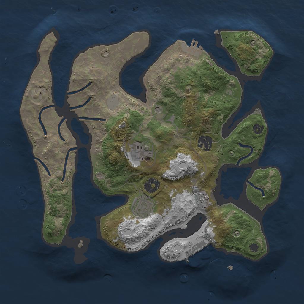 Rust Map: Procedural Map, Size: 3000, Seed: 190923768, 12 Monuments