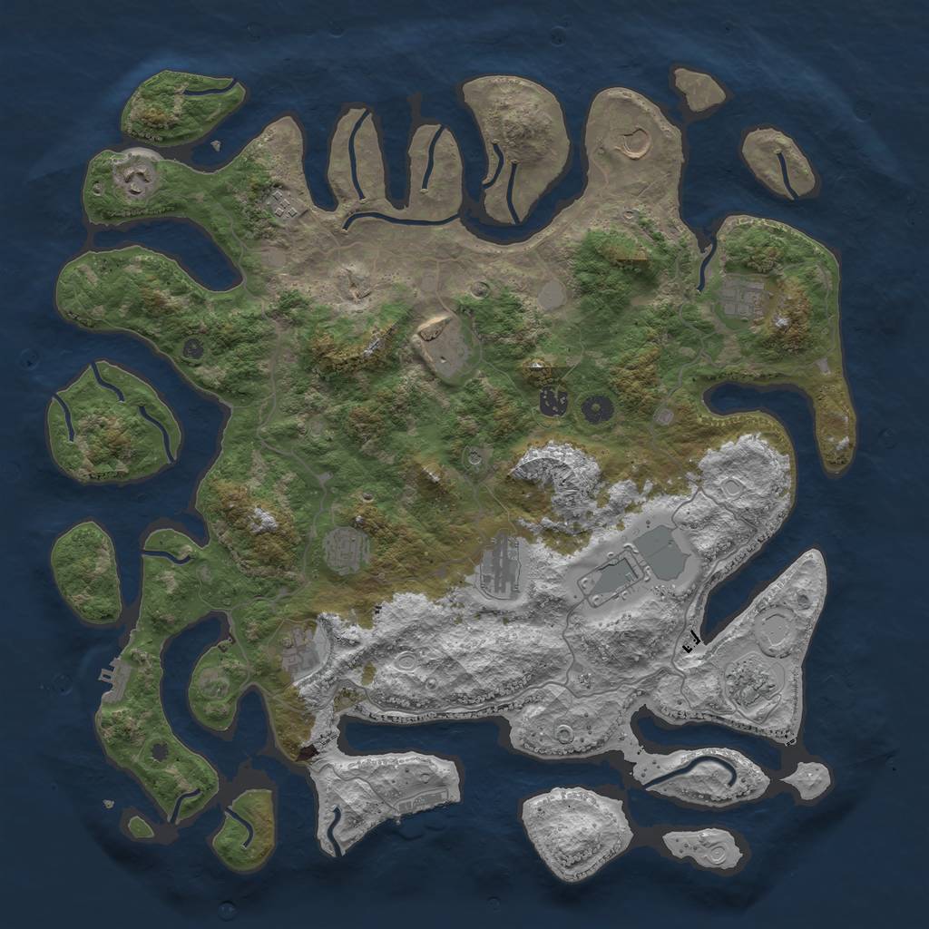 Rust Map: Procedural Map, Size: 4600, Seed: 5095, 19 Monuments