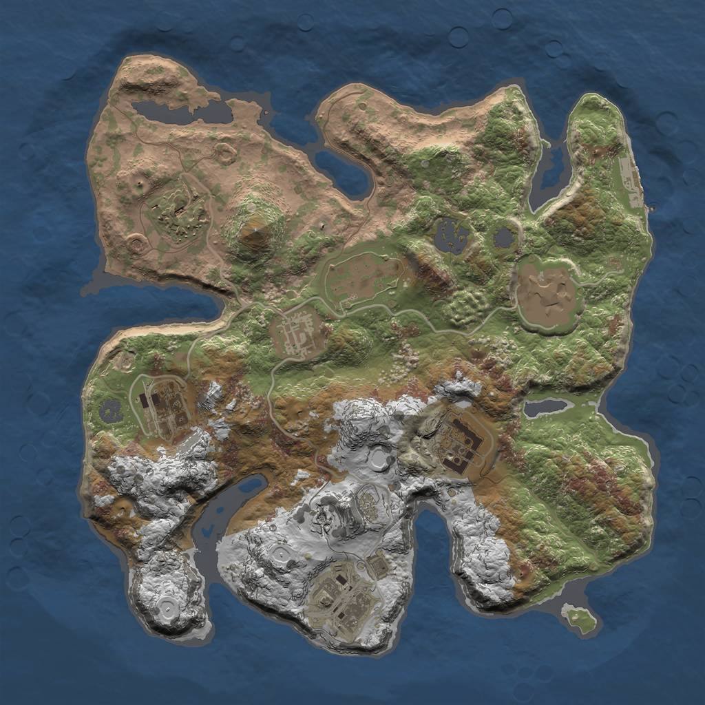 Rust Map: Procedural Map, Size: 3000, Seed: 2310176, 13 Monuments