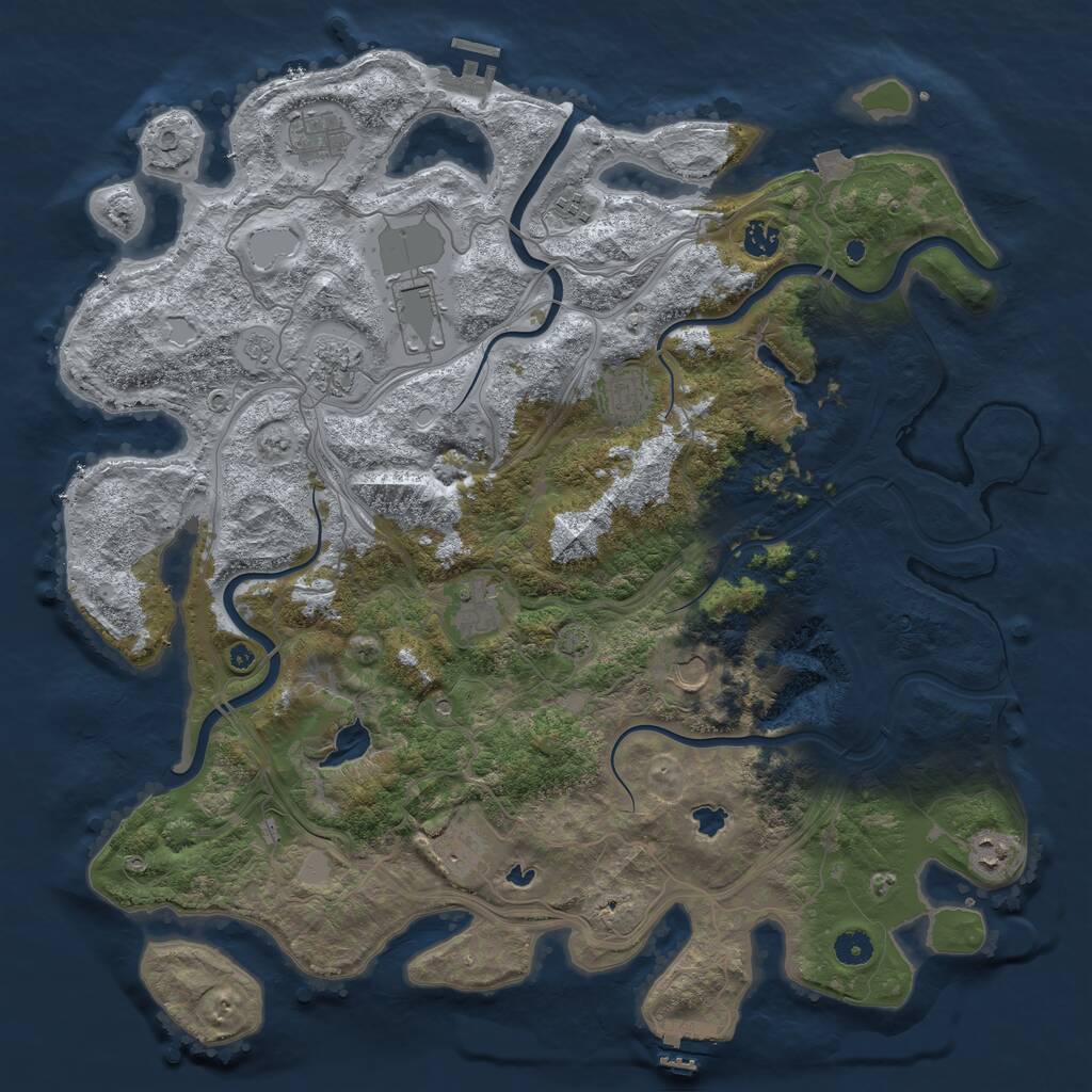 Rust Map: Procedural Map, Size: 4500, Seed: 22012, 16 Monuments