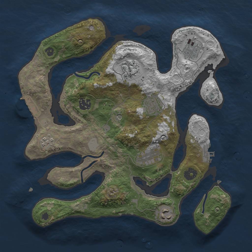 Rust Map: Procedural Map, Size: 3000, Seed: 288113, 15 Monuments