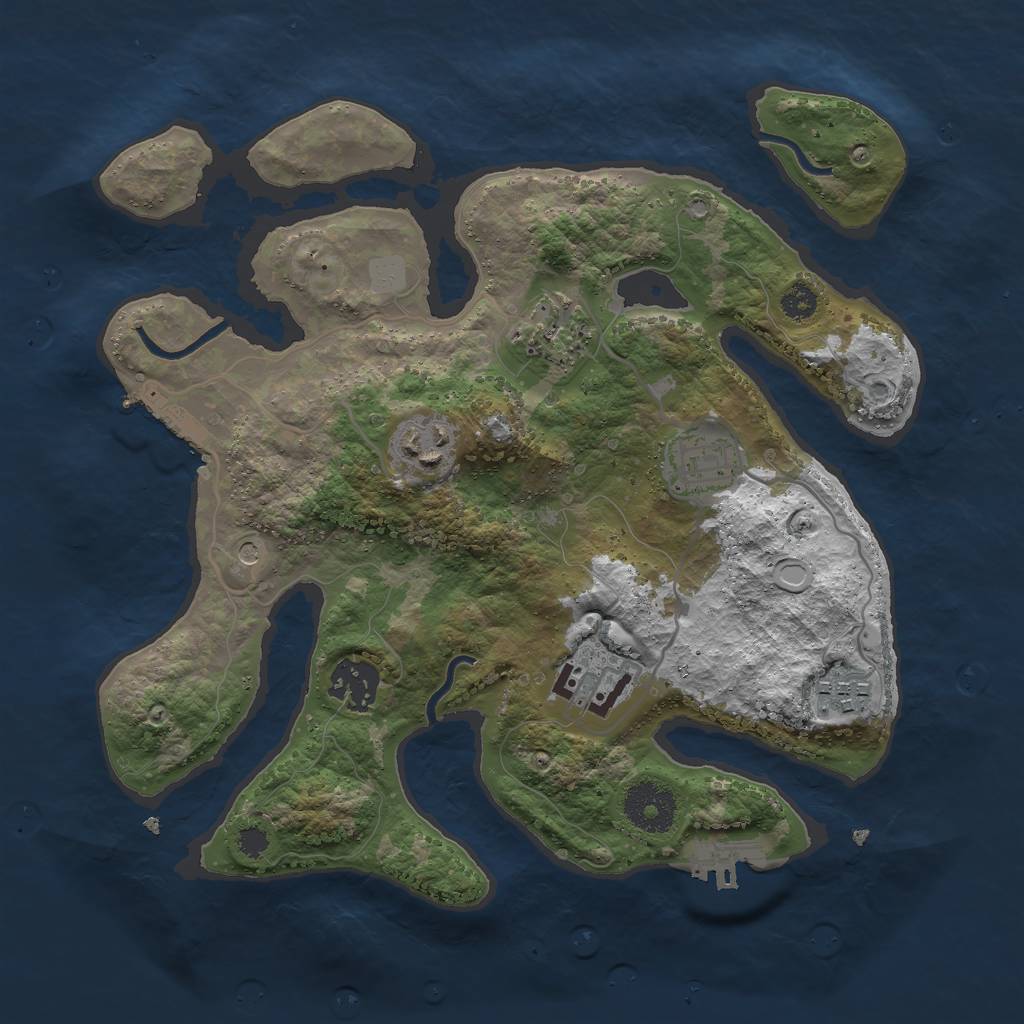 Rust Map: Procedural Map, Size: 3000, Seed: 637691, 14 Monuments