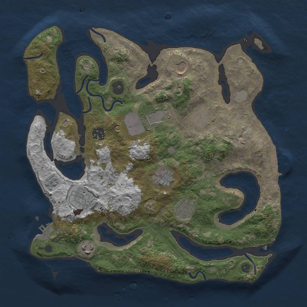 Rust Map: Procedural Map, Size: 3500, Seed: 818912, 17 Monuments