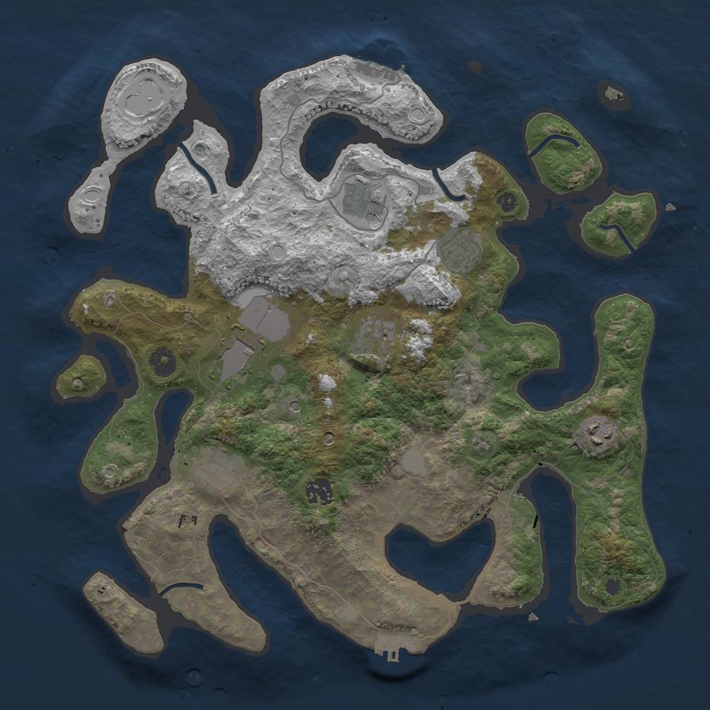 Rust Map: Procedural Map, Size: 3800, Seed: 43448, 15 Monuments