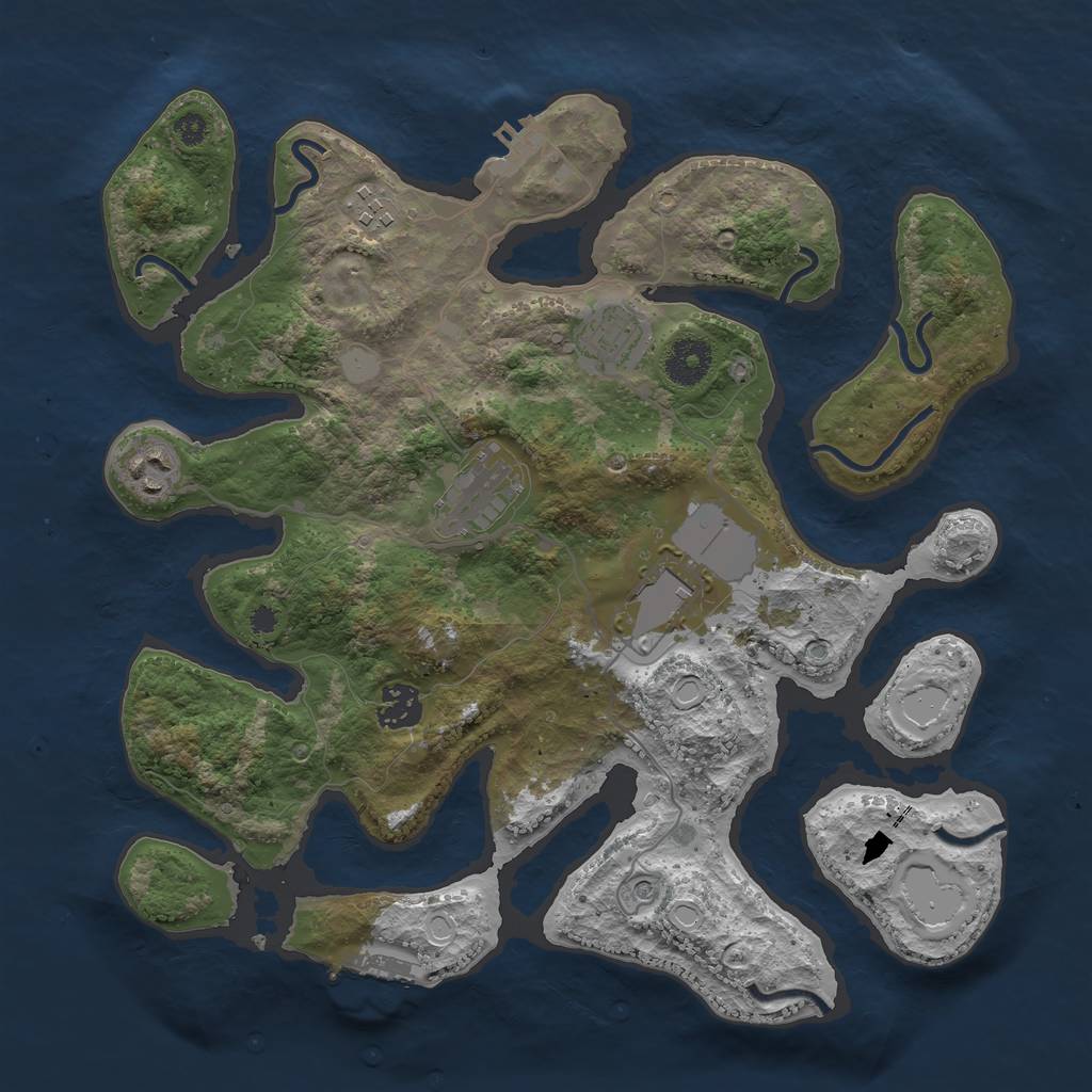 Rust Map: Procedural Map, Size: 3500, Seed: 235, 14 Monuments