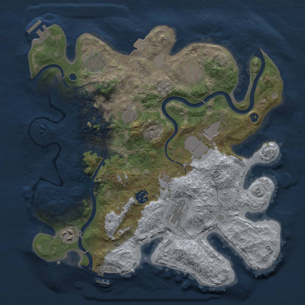 Rust Map: Procedural Map, Size: 3500, Seed: 235, 14 Monuments