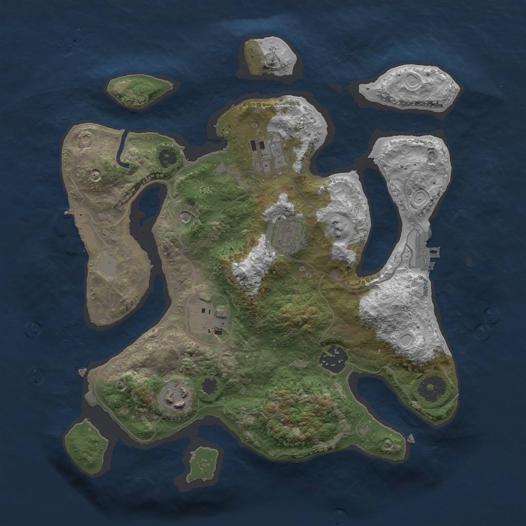 Rust Map: Procedural Map, Size: 3000, Seed: 644202, 13 Monuments