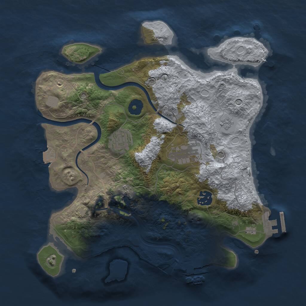 Rust Map: Procedural Map, Size: 3000, Seed: 644202, 10 Monuments