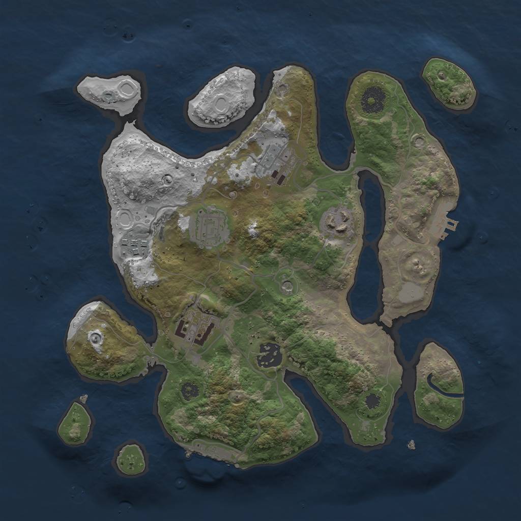 Rust Map: Procedural Map, Size: 3000, Seed: 525994, 14 Monuments