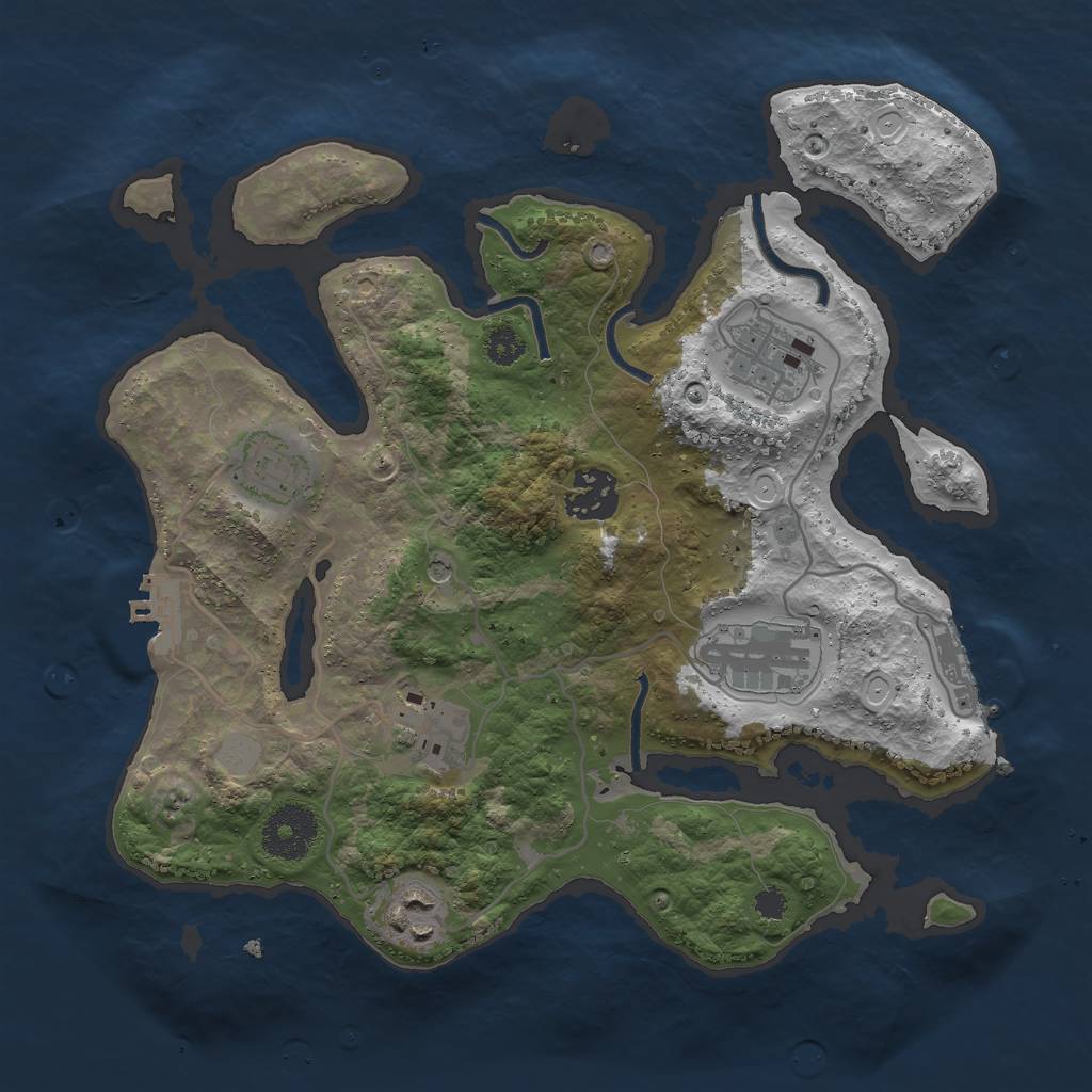 Rust Map: Procedural Map, Size: 3000, Seed: 179326, 14 Monuments