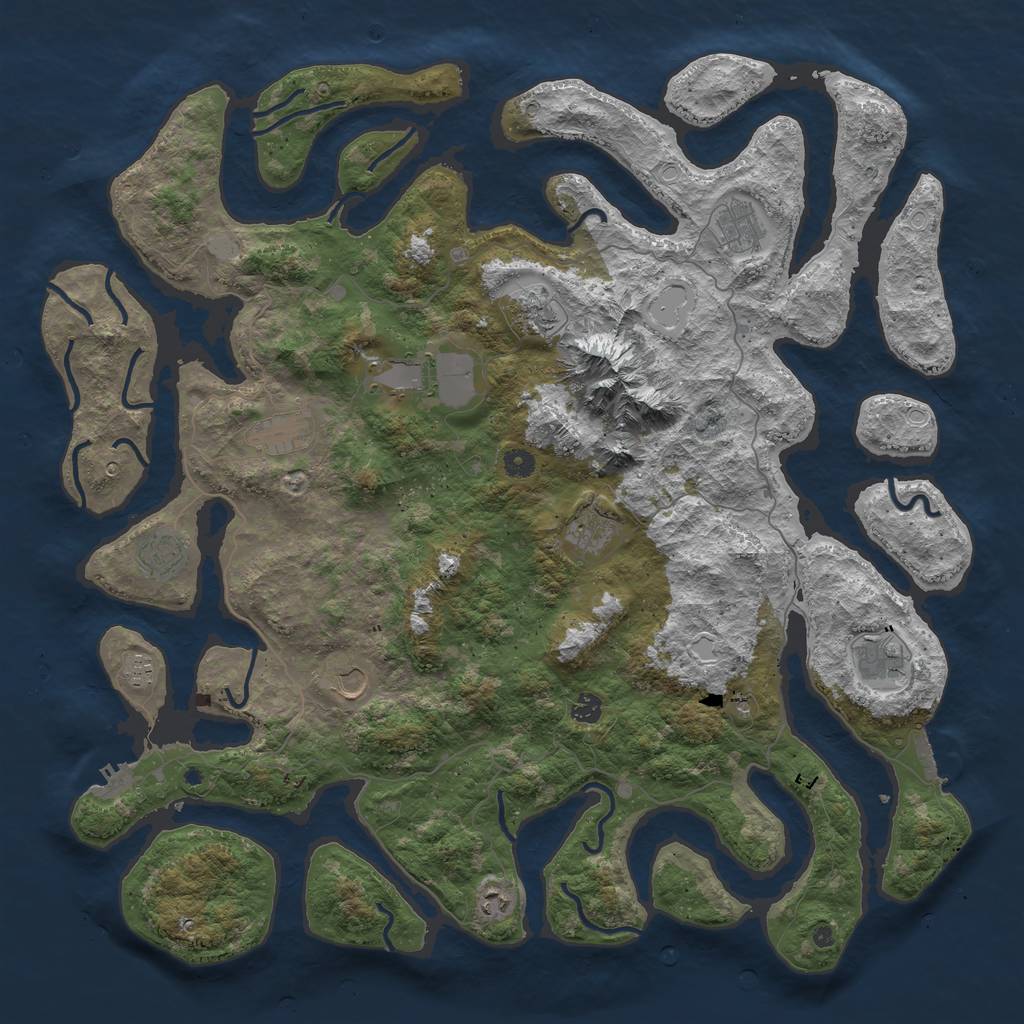 Rust Map: Procedural Map, Size: 5000, Seed: 252233, 19 Monuments