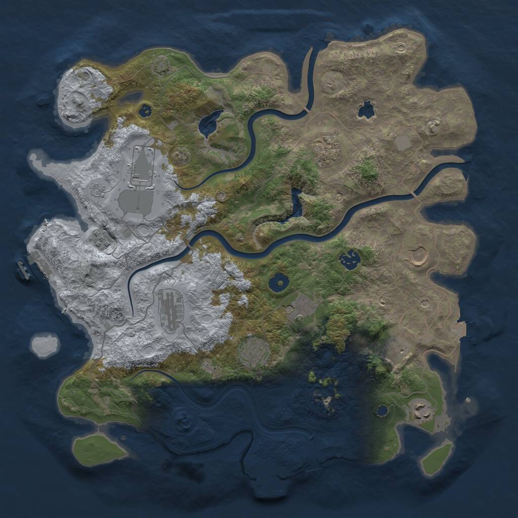 Rust Map: Procedural Map, Size: 4000, Seed: 38473895, 16 Monuments