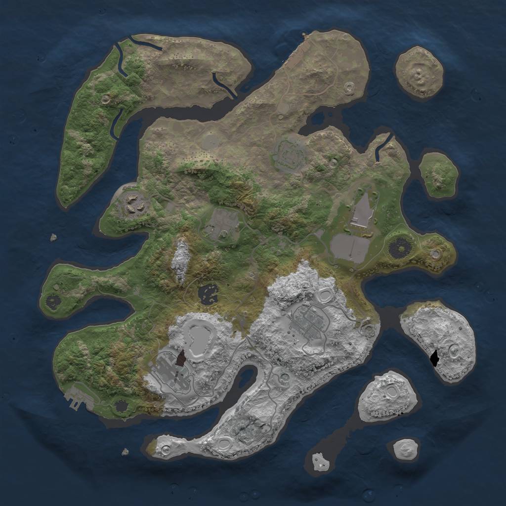 Rust Map: Procedural Map, Size: 3550, Seed: 577406, 15 Monuments