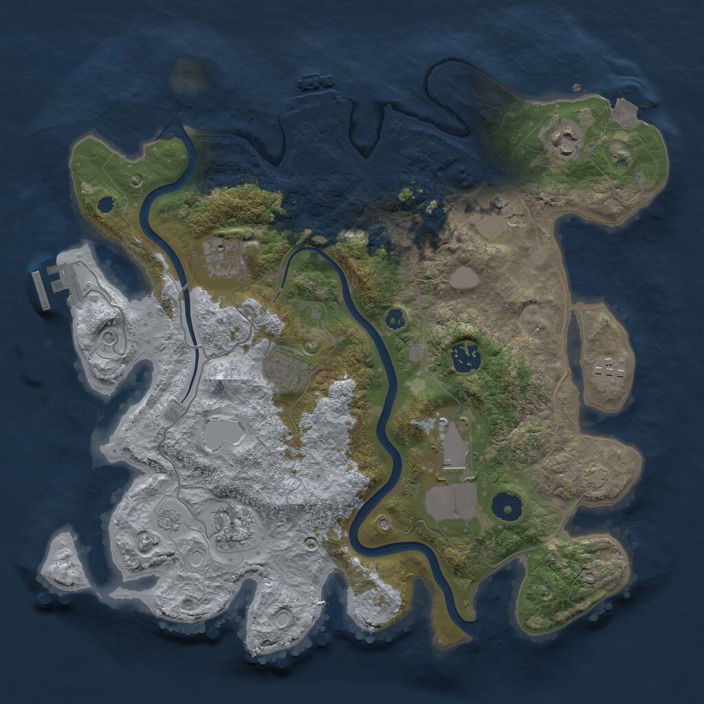 Rust Map: Procedural Map, Size: 3550, Seed: 103541, 14 Monuments