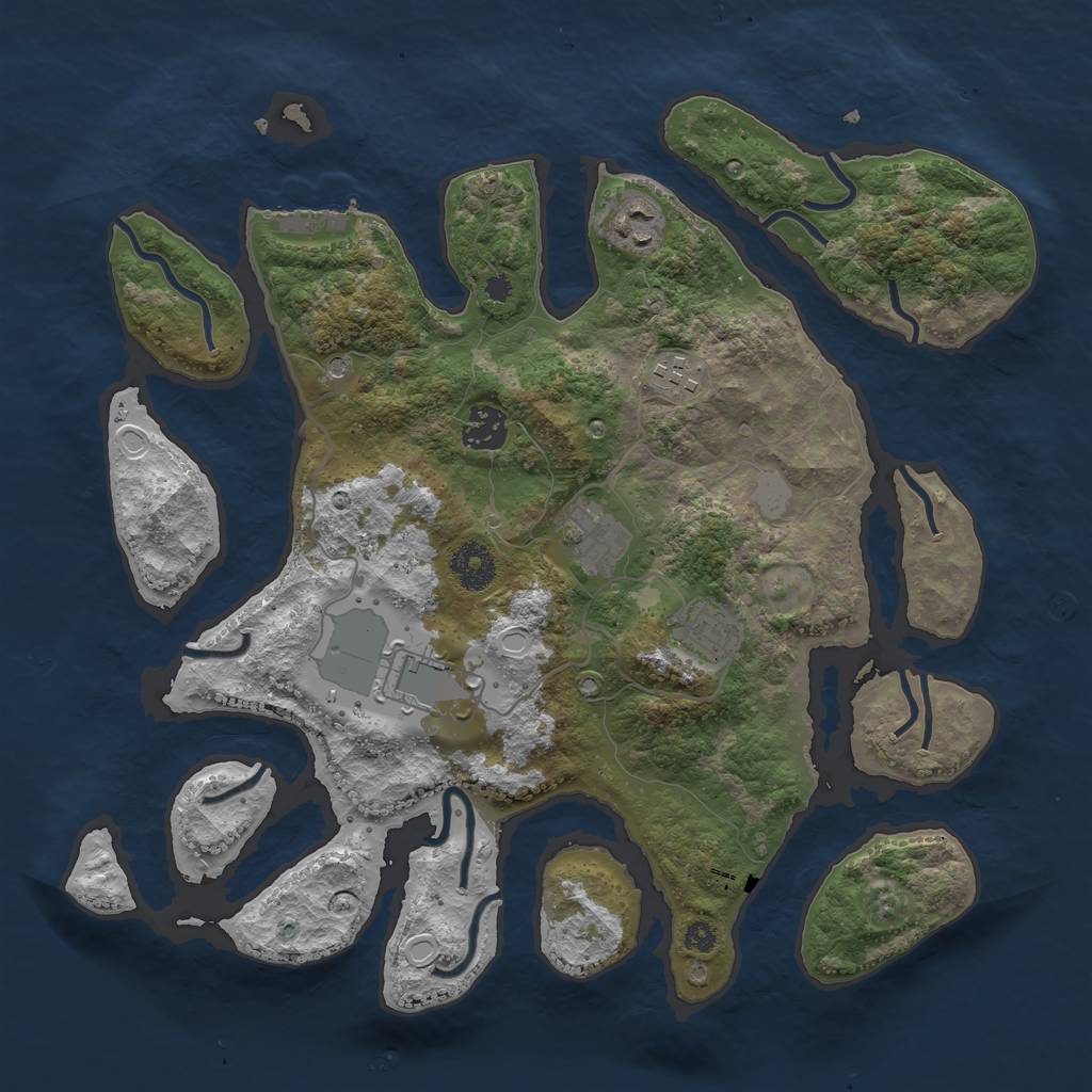 Rust Map: Procedural Map, Size: 3550, Seed: 103541, 13 Monuments