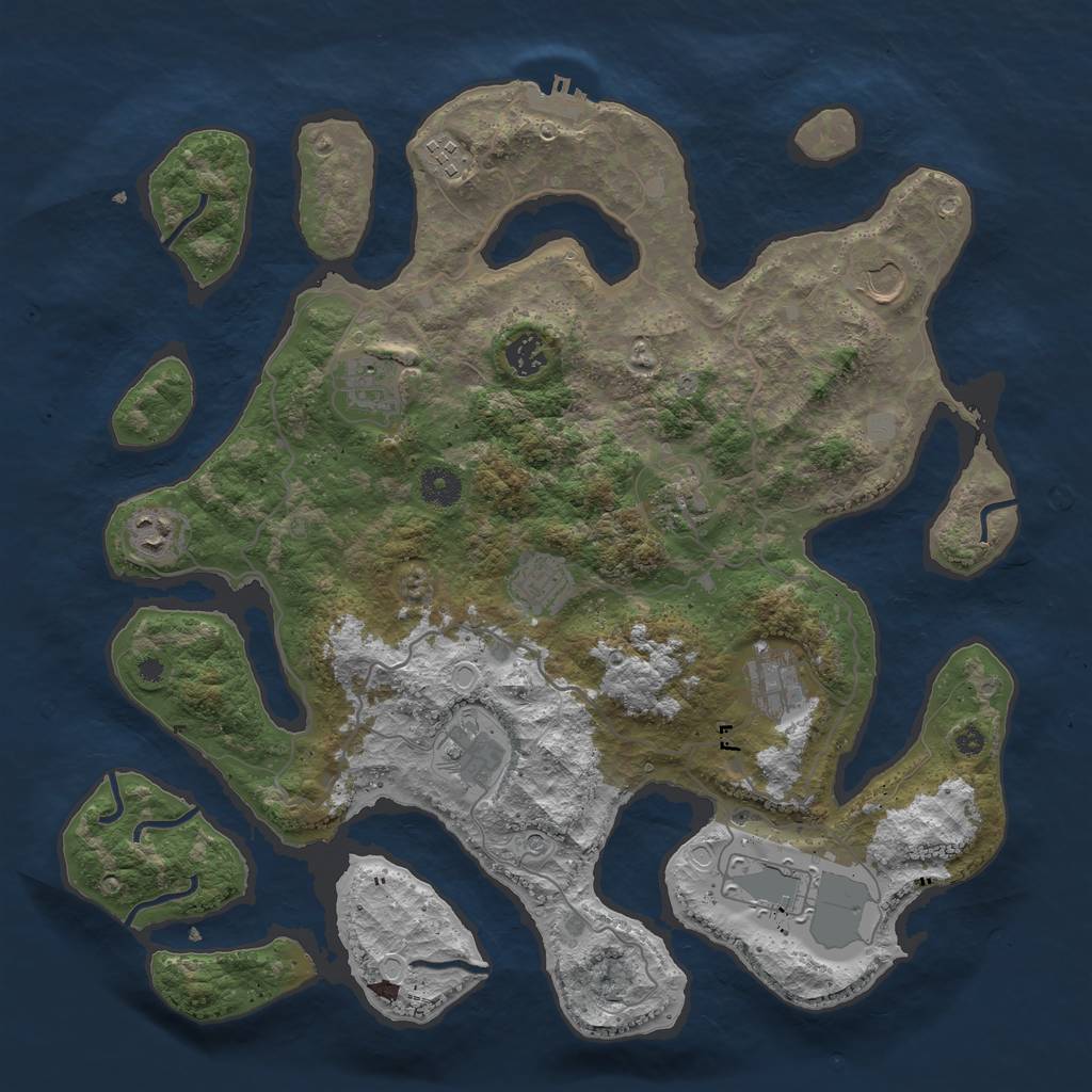 Rust Map: Procedural Map, Size: 4000, Seed: 547698, 17 Monuments