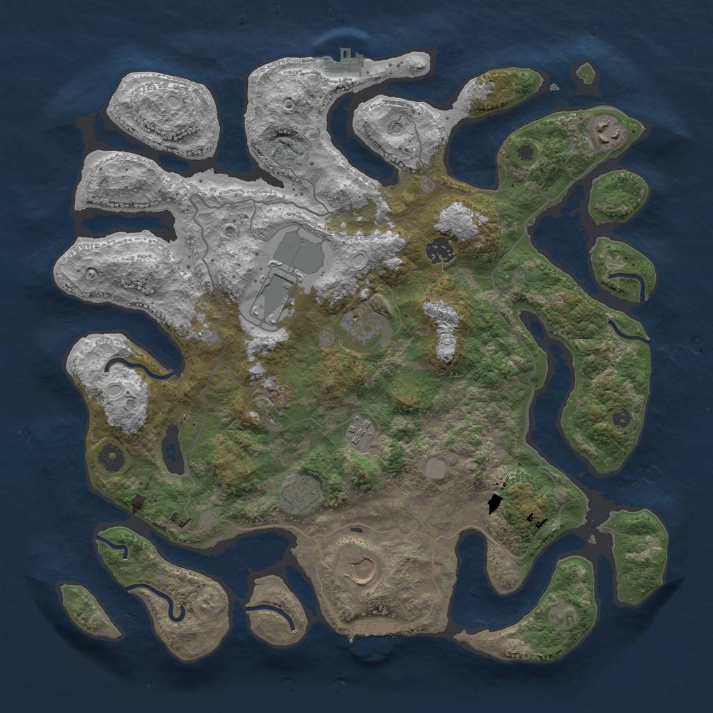 Rust Map: Procedural Map, Size: 4000, Seed: 809398, 16 Monuments