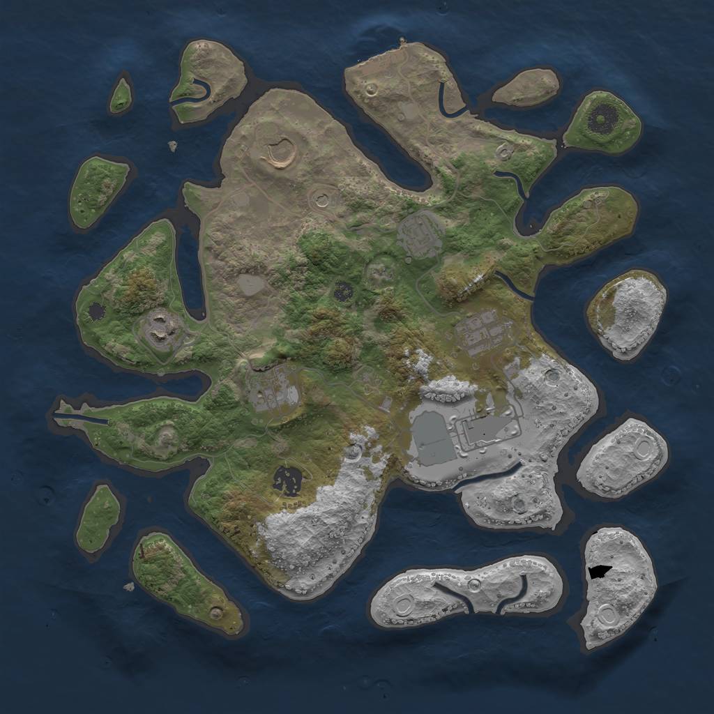 Rust Map: Procedural Map, Size: 3550, Seed: 51152, 14 Monuments