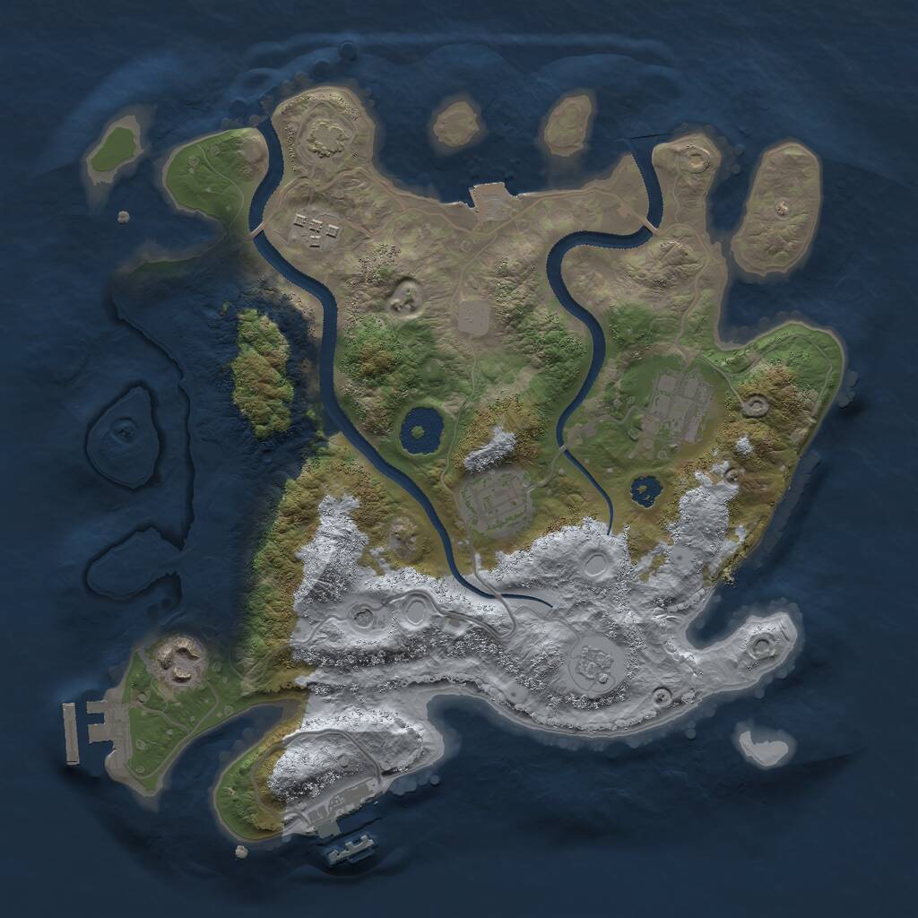 Rust Map: Procedural Map, Size: 3000, Seed: 970553, 10 Monuments