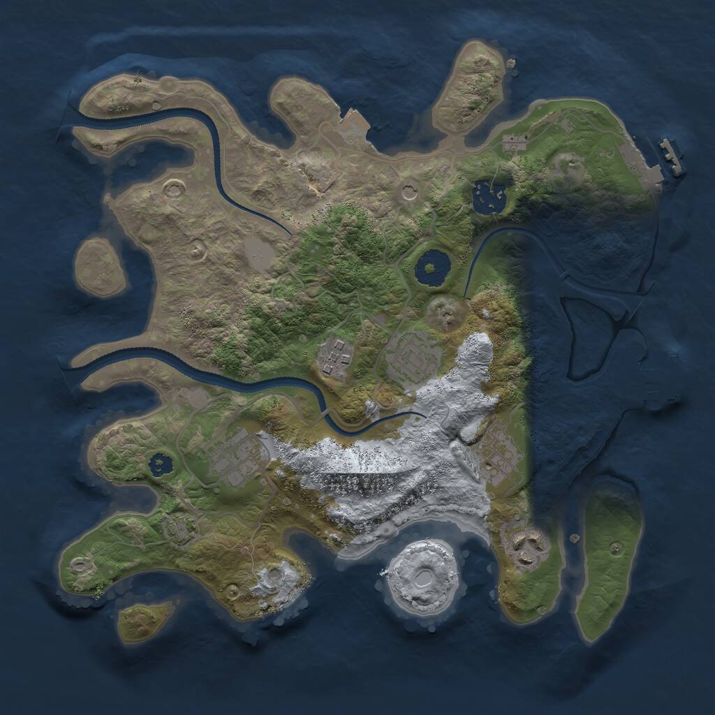 Rust Map: Procedural Map, Size: 3000, Seed: 998745, 11 Monuments