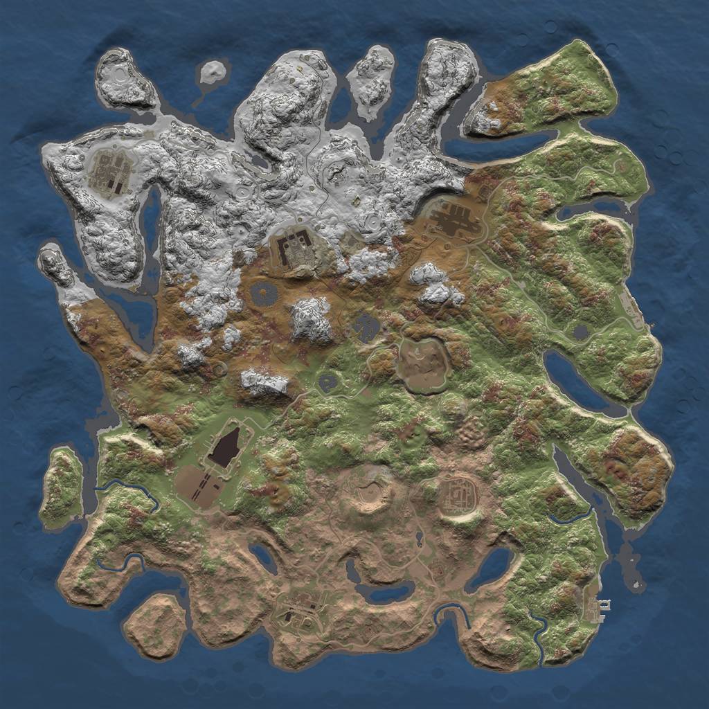 Rust Map: Procedural Map, Size: 3999, Seed: 14302, 15 Monuments