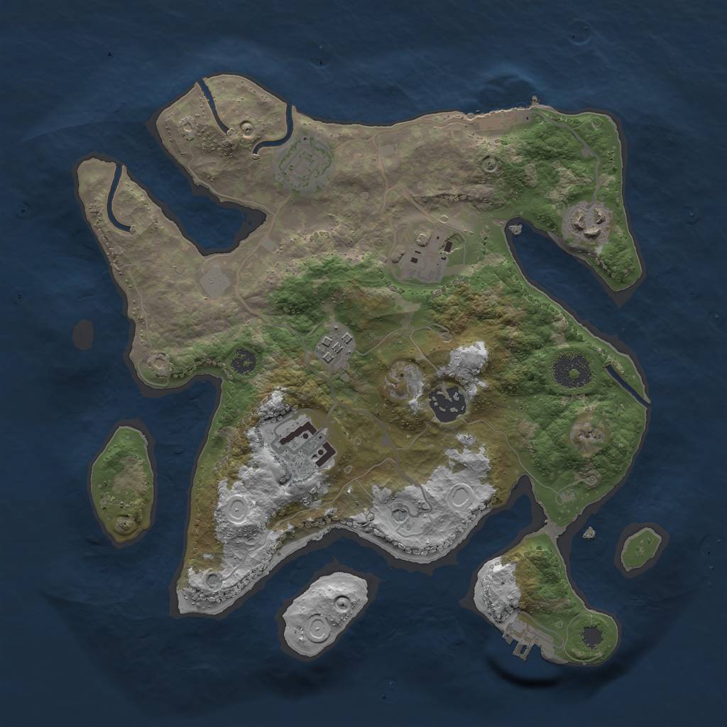 Rust Map: Procedural Map, Size: 3000, Seed: 375565, 14 Monuments