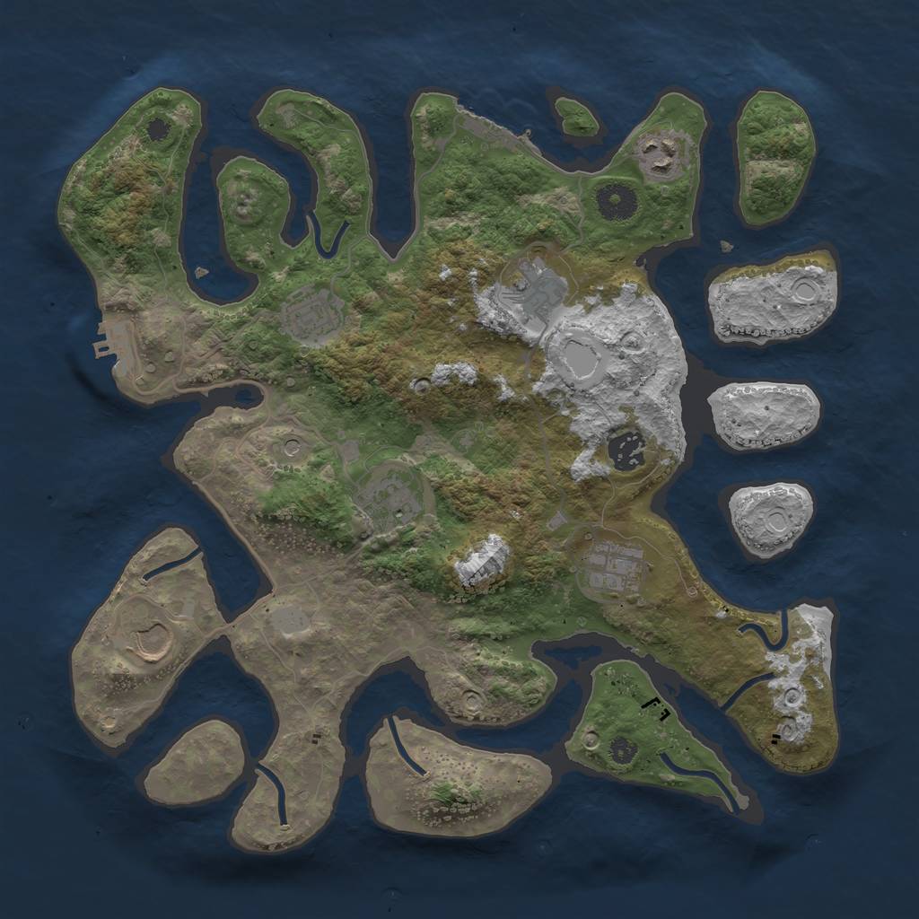 Rust Map: Procedural Map, Size: 3550, Seed: 337924, 15 Monuments
