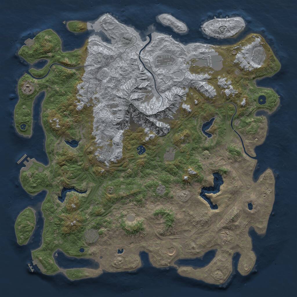 Rust Map: Procedural Map, Size: 5000, Seed: 135916030, 17 Monuments
